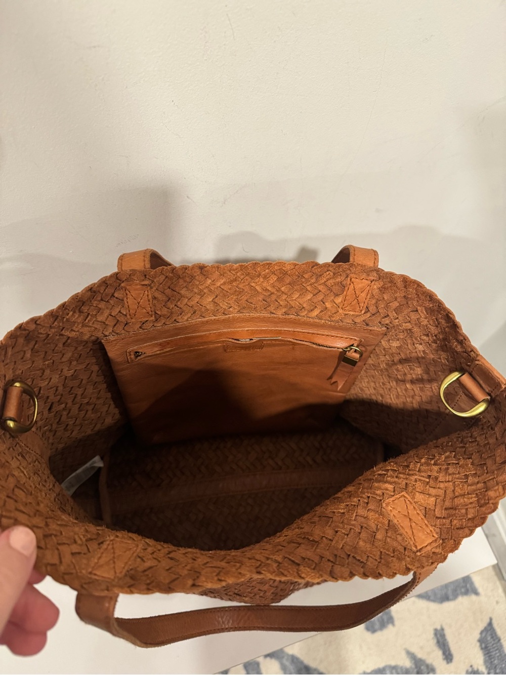 Leather Madewell Transport Tote Woven Leather Edition - Picture 11 of 11